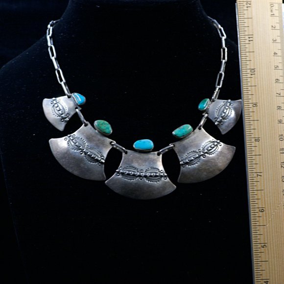 Very Unique Vintage Native American Navajo Necklace. Unsigned - Picture 6 of 6